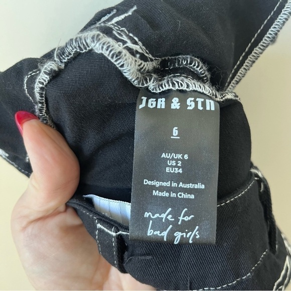 Princess Polly Jagger & Stone Christina Black Cargo Pants 2 - Picture 7 of 8